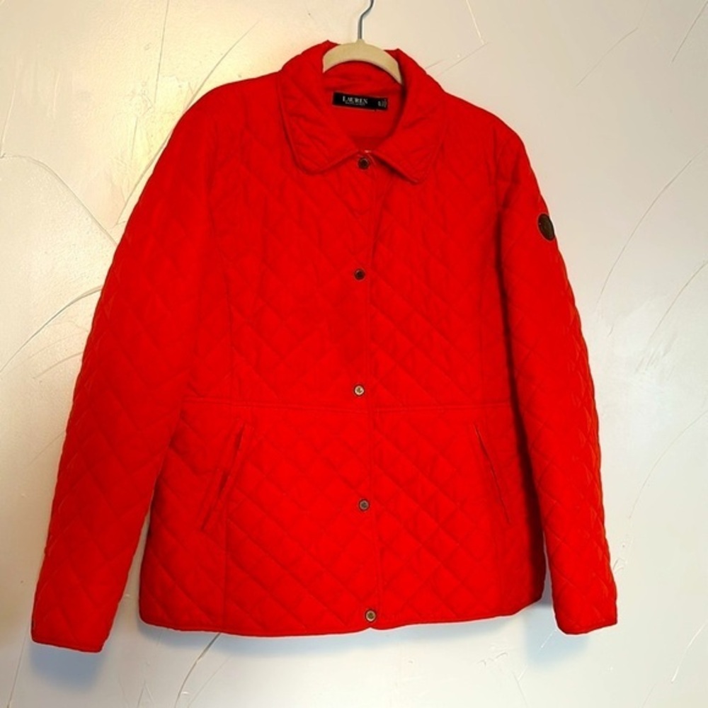 Lauren Ralph Lauren Women's Coral Hot Pepper Cayenne 🌶️ Quilted Jacket XL